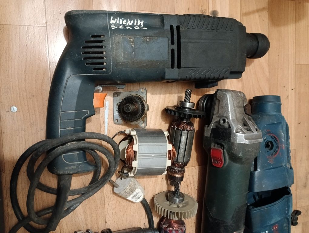 Zestaw elektronarzędzi – uszkodzone / na części – Bosch, szlifierka, i