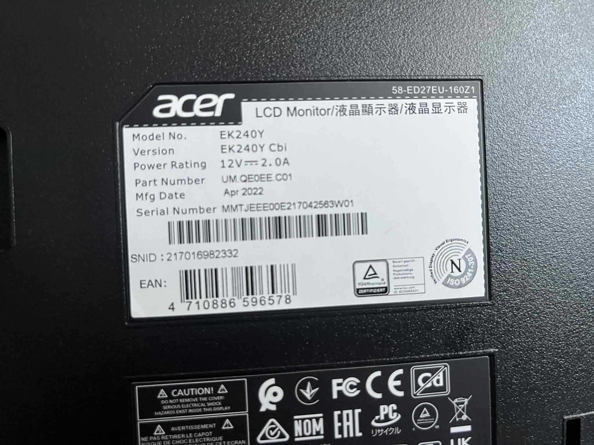 Monitor Acer E240Y