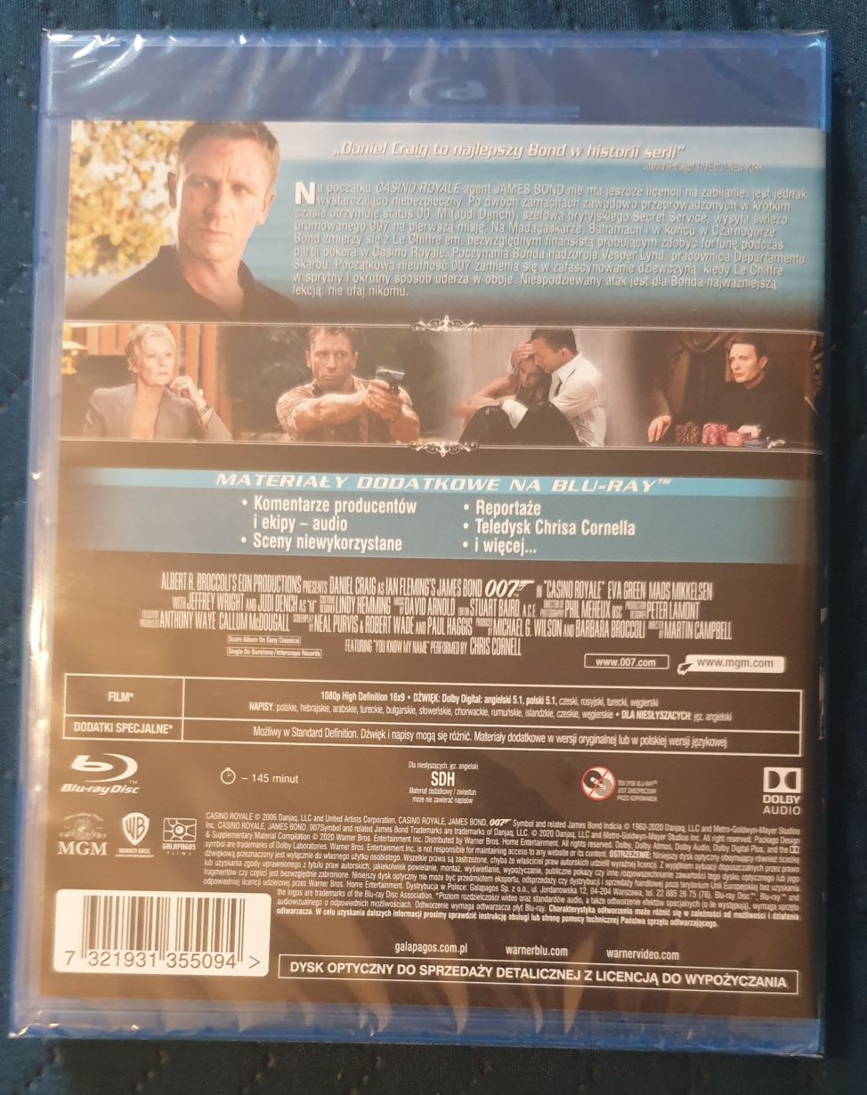 Blu ray James Bond 007 Casino Royale film + materiały dodatkowe