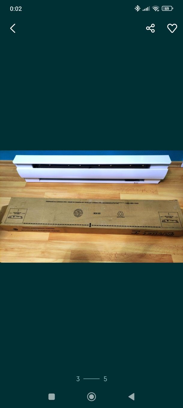 Grzejniki elektryczne pod termostat Ouellet Canada inc. 750W