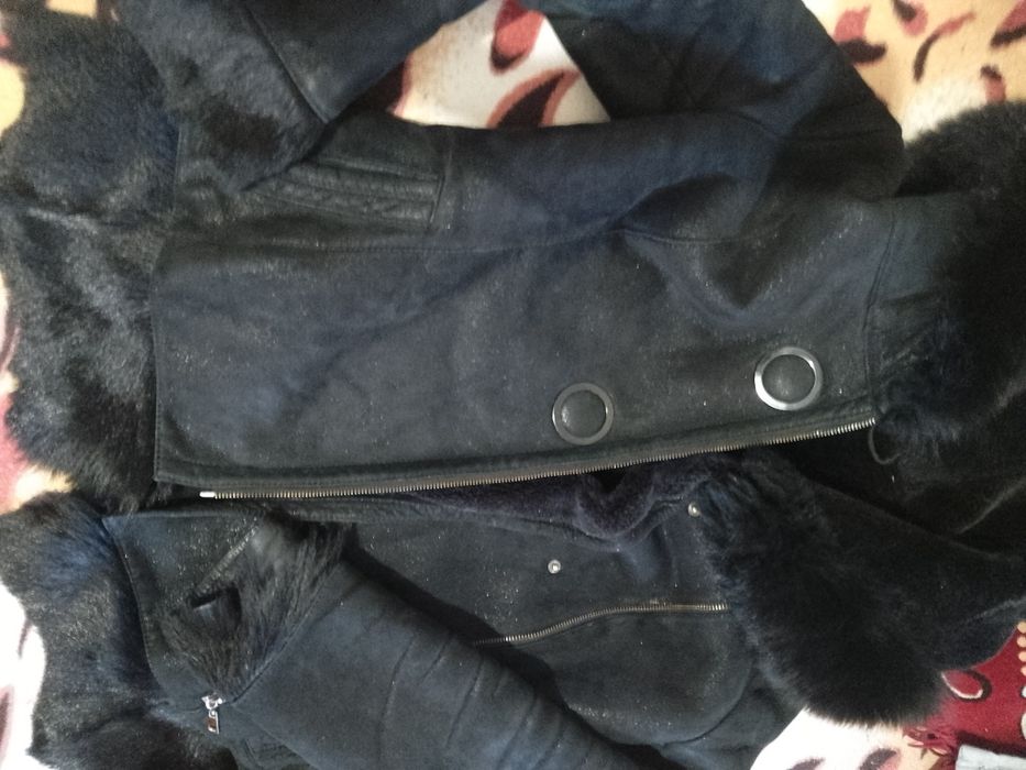 Натуральна дубленка кожаная зимняя куртка на меху теплий авіатор шкіра