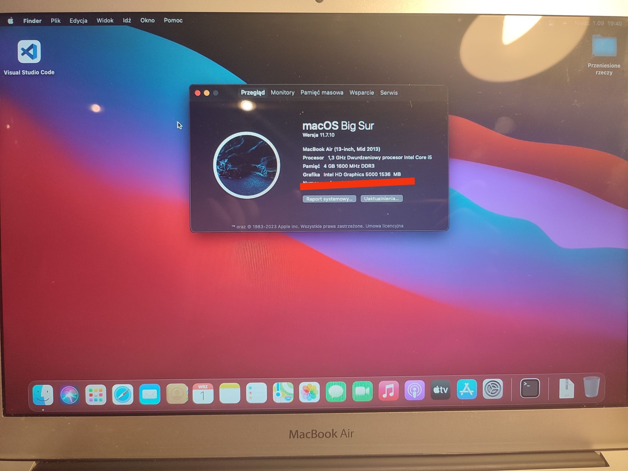 Laptop MacBook Air 2013