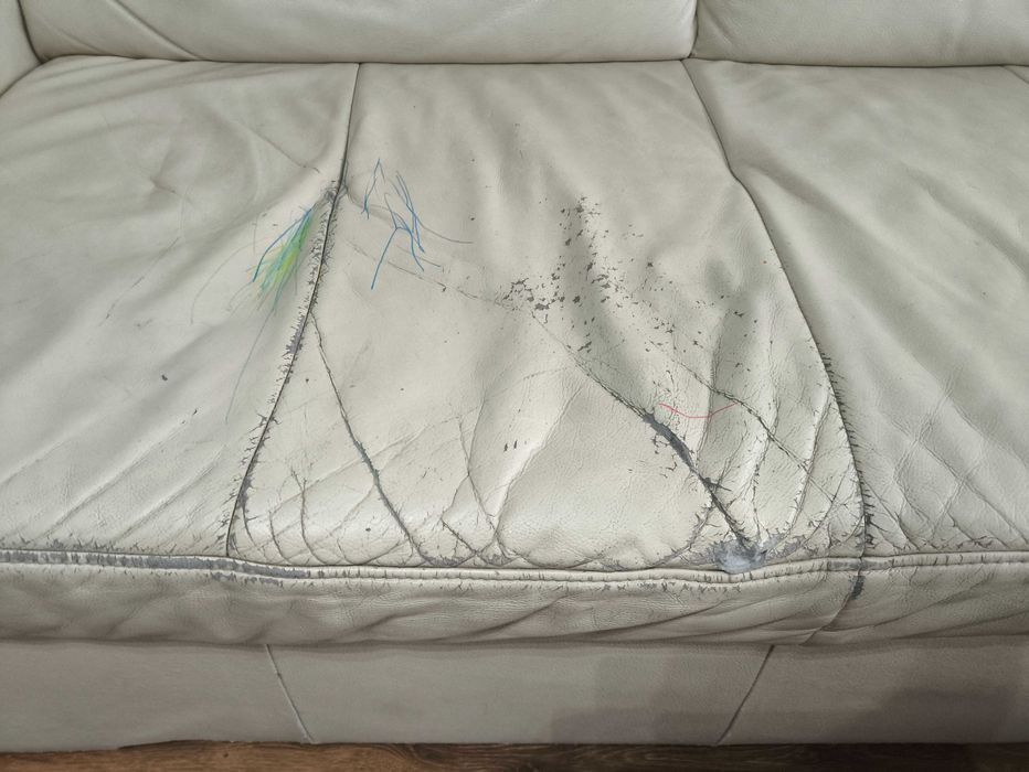 narożnik skórzany ecru