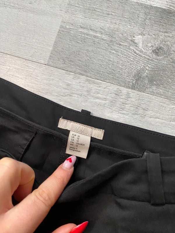 Spodnie czarne proste eleganckie garniturowe damskie H&M 42 XL