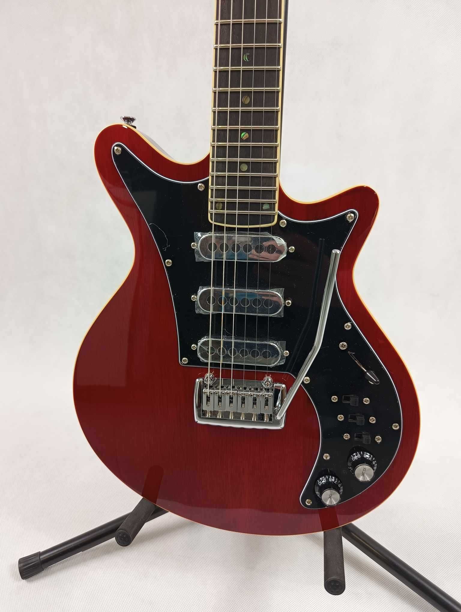 Gitara elektryczna Harley Benton BM-75 Trans Red Deluxe-typ Brian May