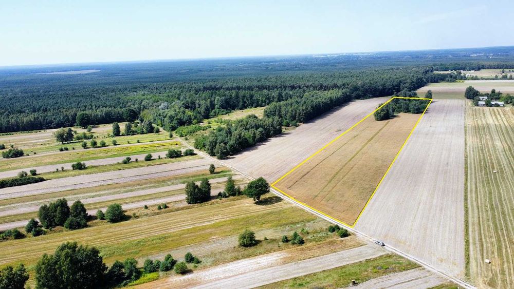 Działka 2,5 ha przy lesie – część pod zabudowę zagrodową, blisko S17