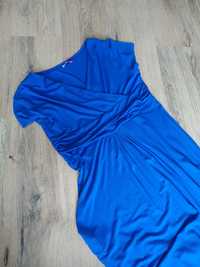 Chabrowa sukienka z krótkim rękawem, luźny brzuch, OXYD