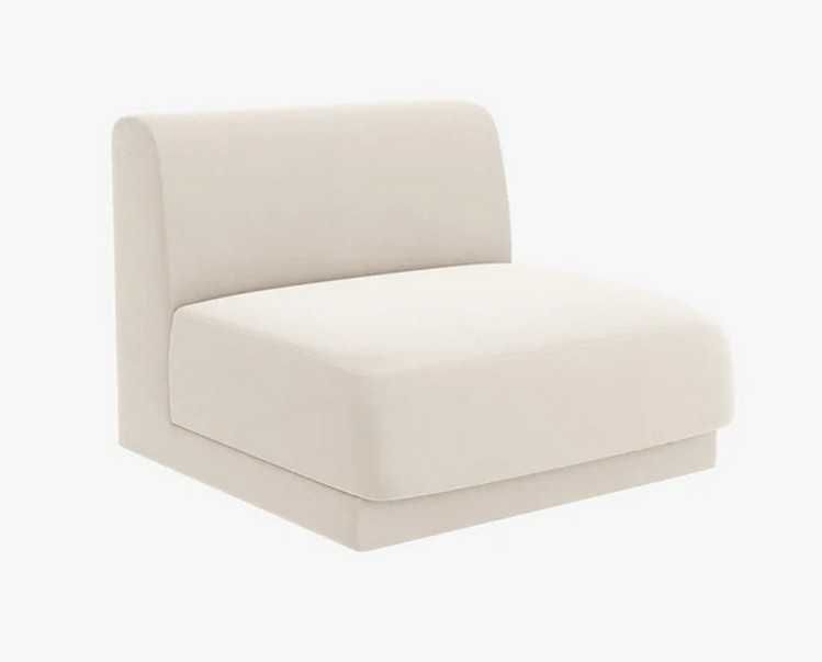 Modułowa sofa kanapa 4 os. Miley Micadoni welur jasny beż 330x90x70cm