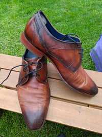 Skórzane eleganckie buty półbuty 44 skórzane Daniel hechter francuskie