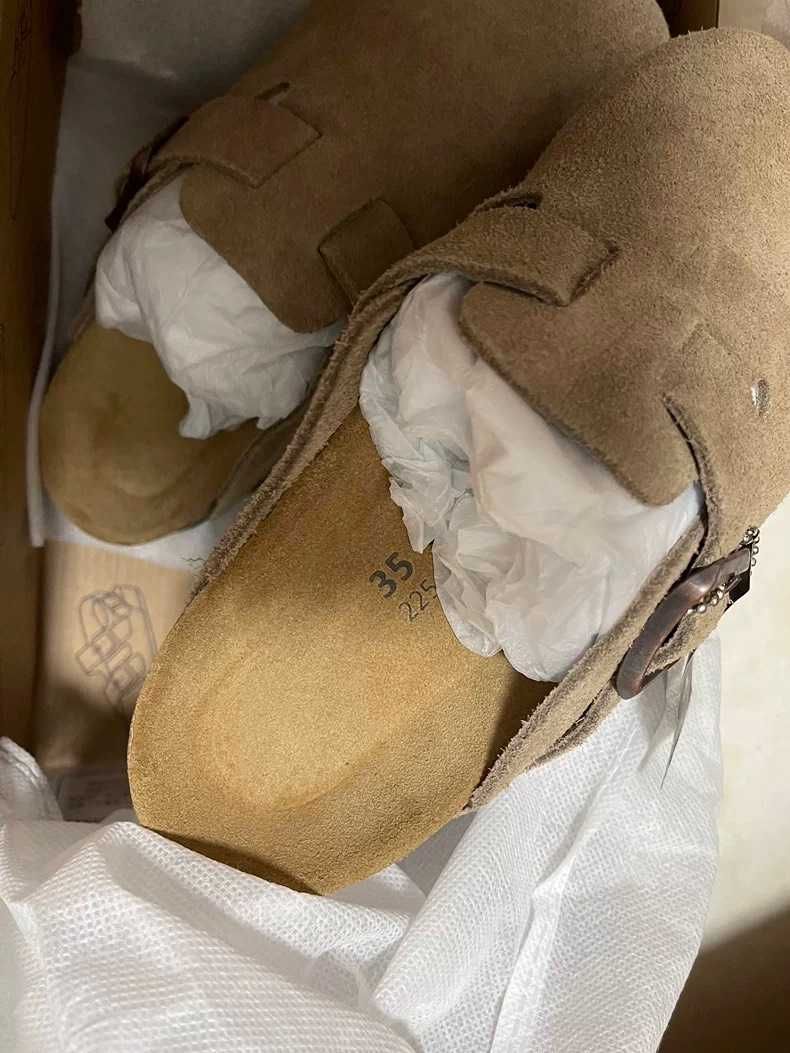 buty codzienne Birkenstock Boston brązowy Klapki R.38