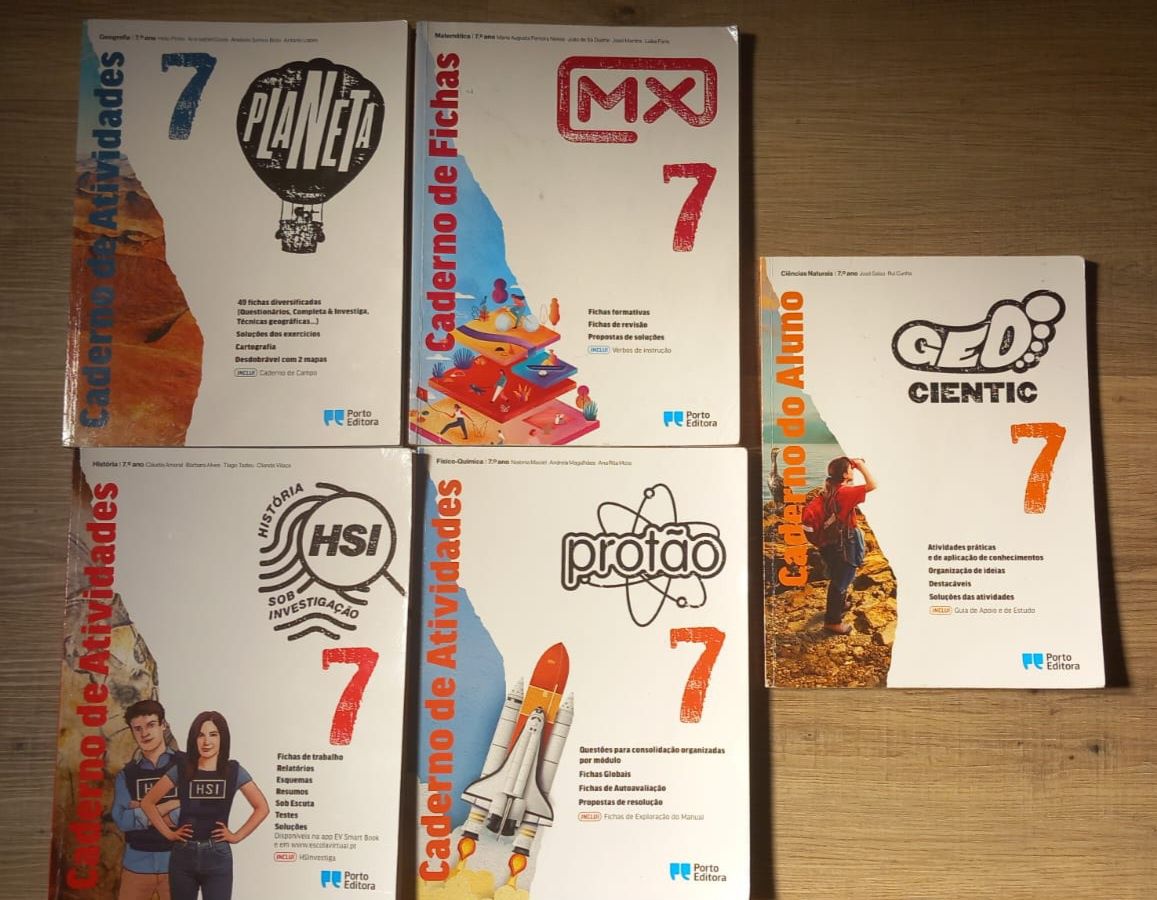 Cadernos de atividades 7.° ano