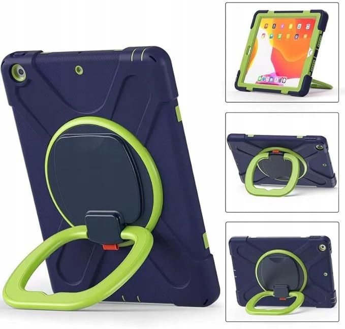 Etui do iPad 9/8/7 10.2" z Podstawką i Paskiem na Ramię Granatowe