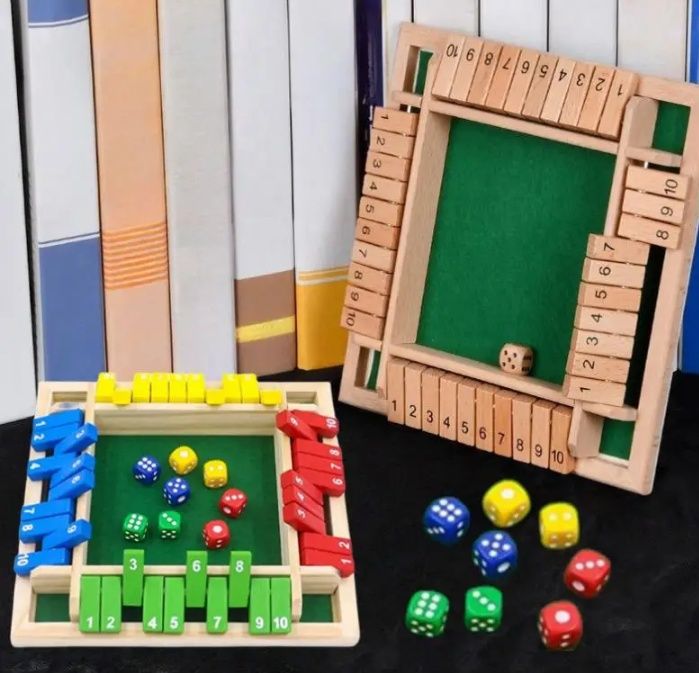 Игра Закрой коробку / Shut the box, популярная игра из дерева, цифры