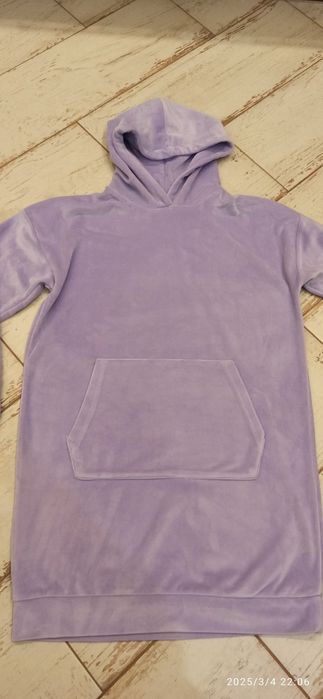 Fioletowa sukienka tunika bluza z kapturem Cubs 146/152 bdb