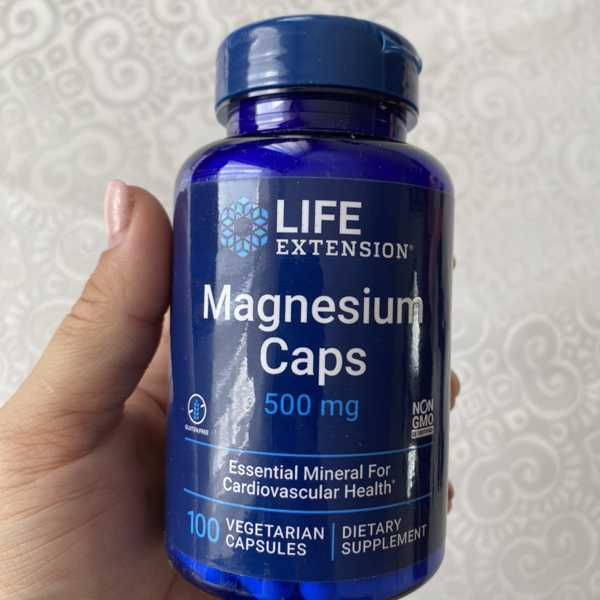 Магний, 500 мг в одной капсуле, США, 100 капсул, магне, магнэ