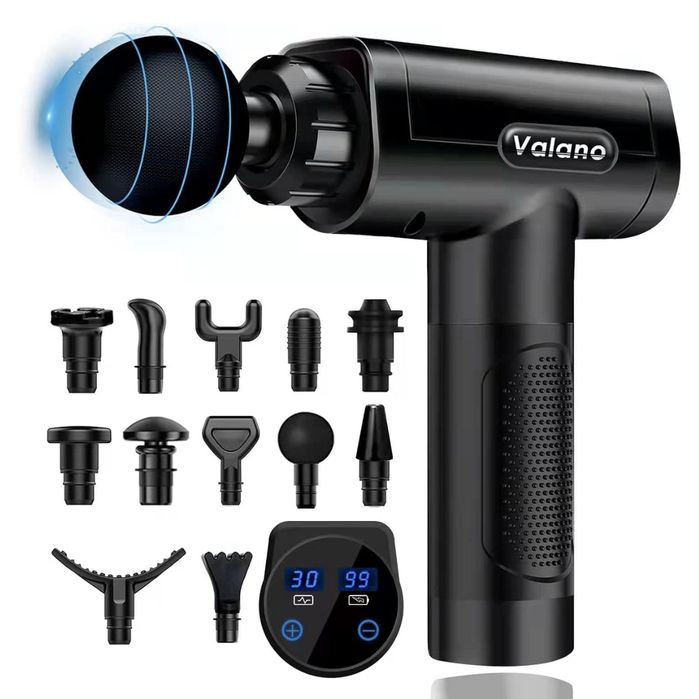 Pistolet do masażu Valano Deep Tissue z 12 głowicami