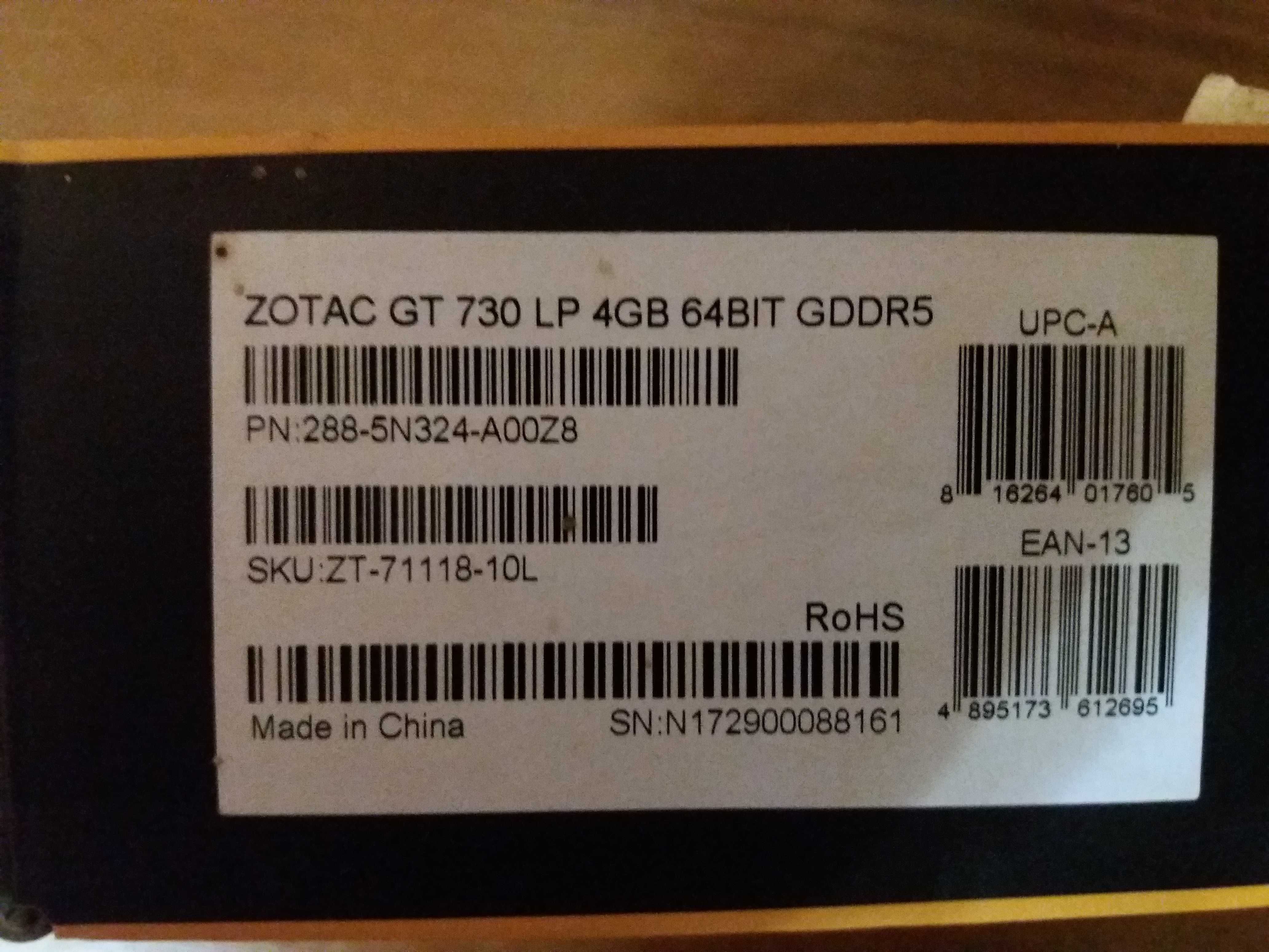 Видеокарта ZOTAC GEFORCE GT 730 4Gb GDDR5