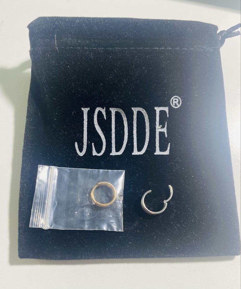 Kolczyki Piercing tytanowy kółko Clicker 10 mm z trzema obręczami
