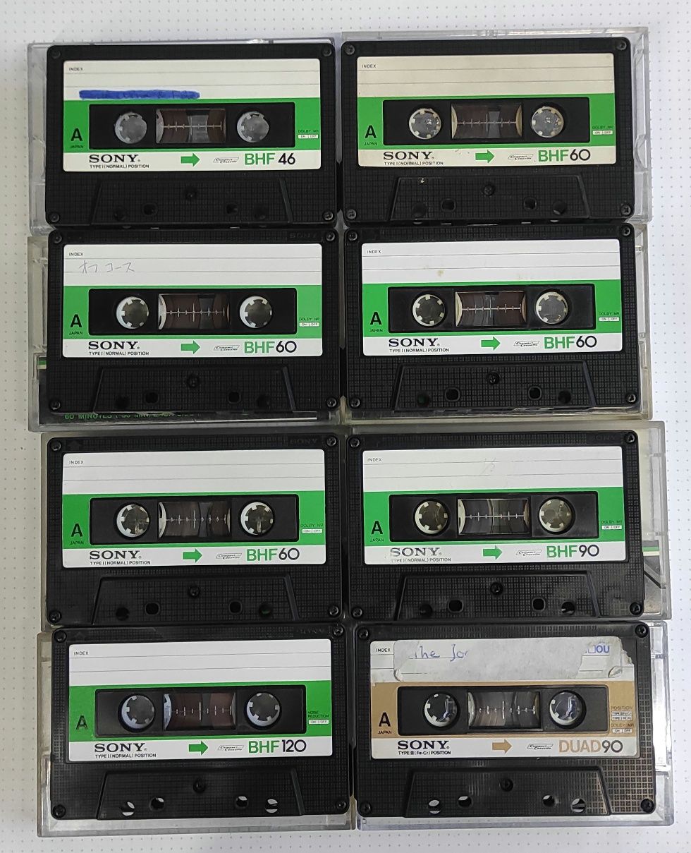 16052 Аудиокассеты SONY® DUAD-90, BHF-46,60,90,120 лот 8 кассет
