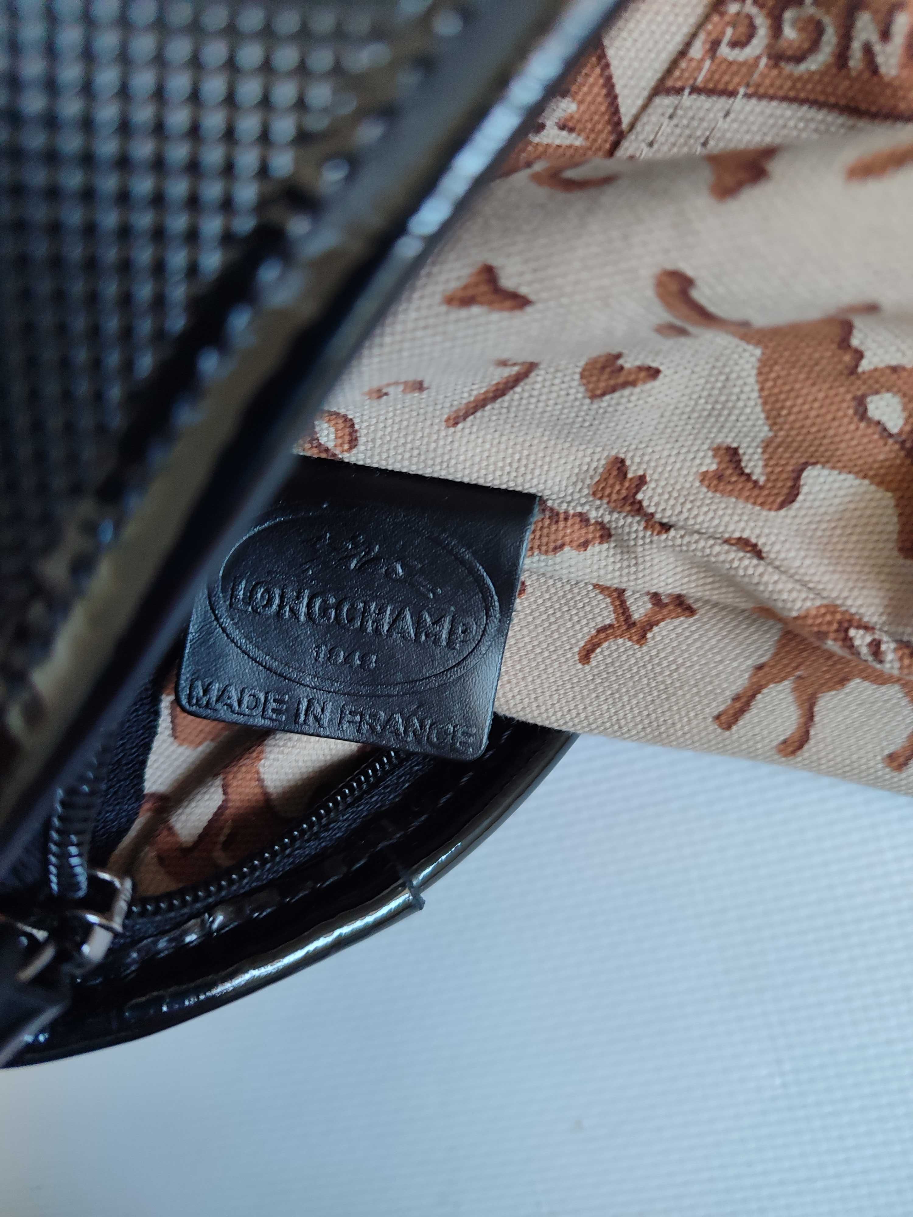 Longchamp новая лаковая кожаная сумка