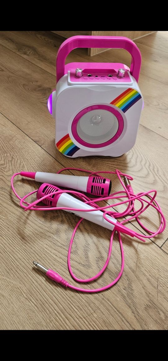 Zestaw karaoke dla dzieci głośnik dwa mikrofony