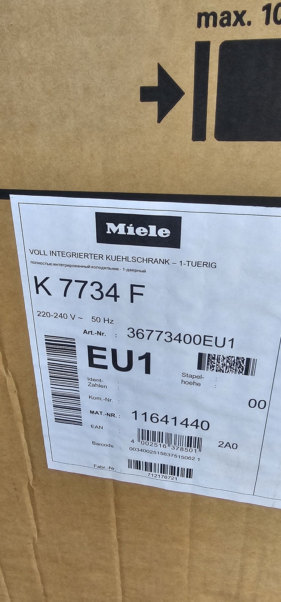 Lodówka do zabudowy Miele K 7734 F nowa