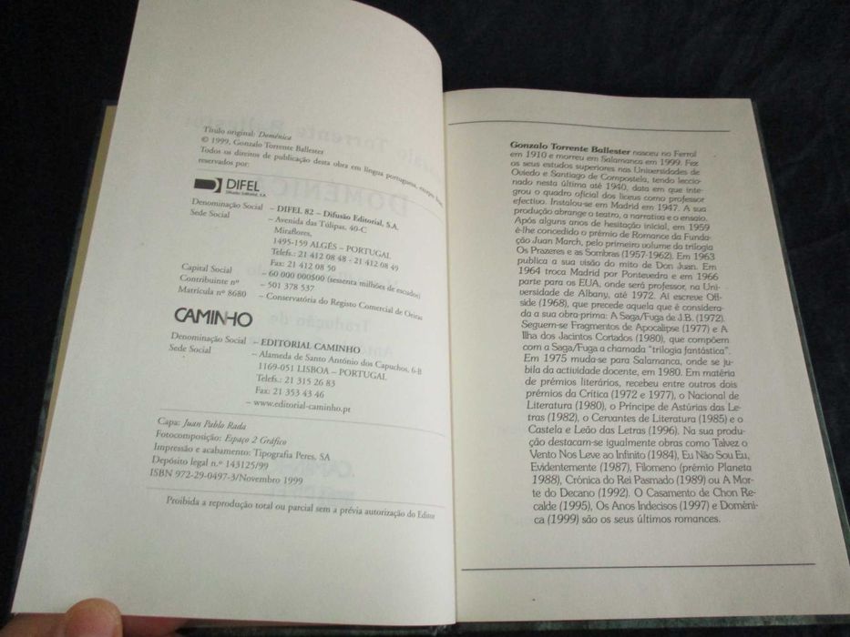 Livro Doménica Gonzalo Torrente Ballester Difel