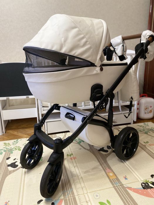 Дитяча Коляска 2 в 1 Kidex K-Style Diamond White Handle Brown