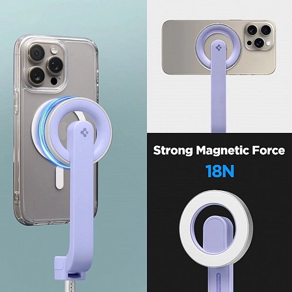 Spigen S571W Magsafe Bluetooth Selfie Stick Tripod Lavender