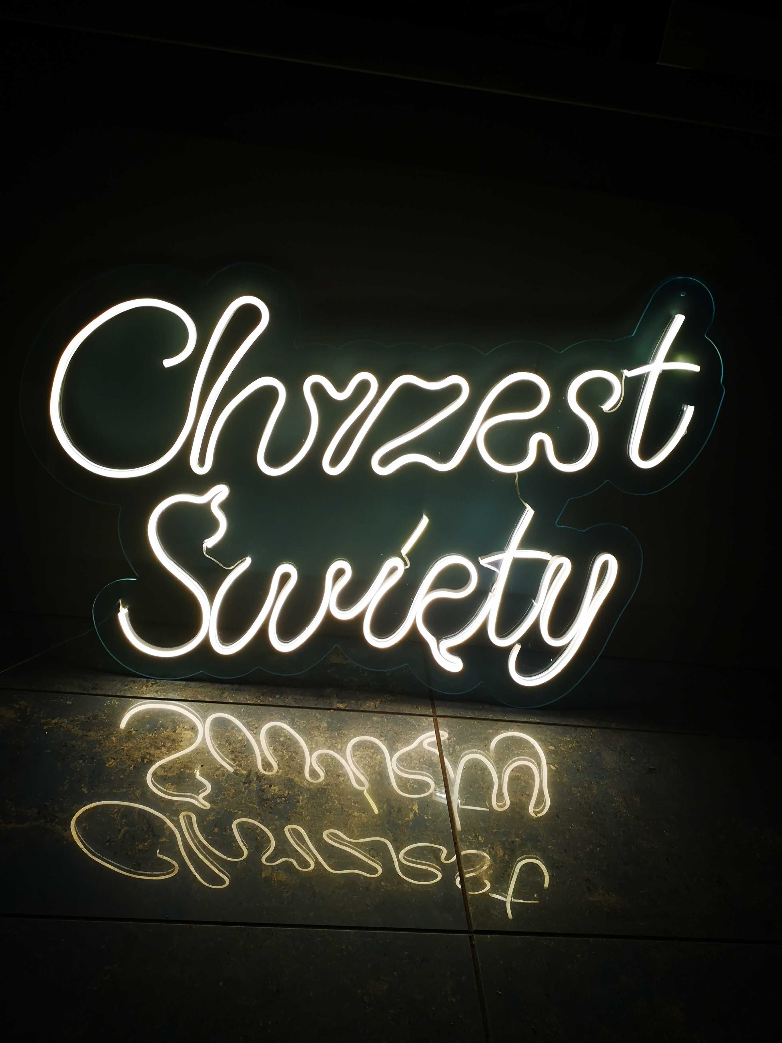 Napis Neon Chrzest Święty