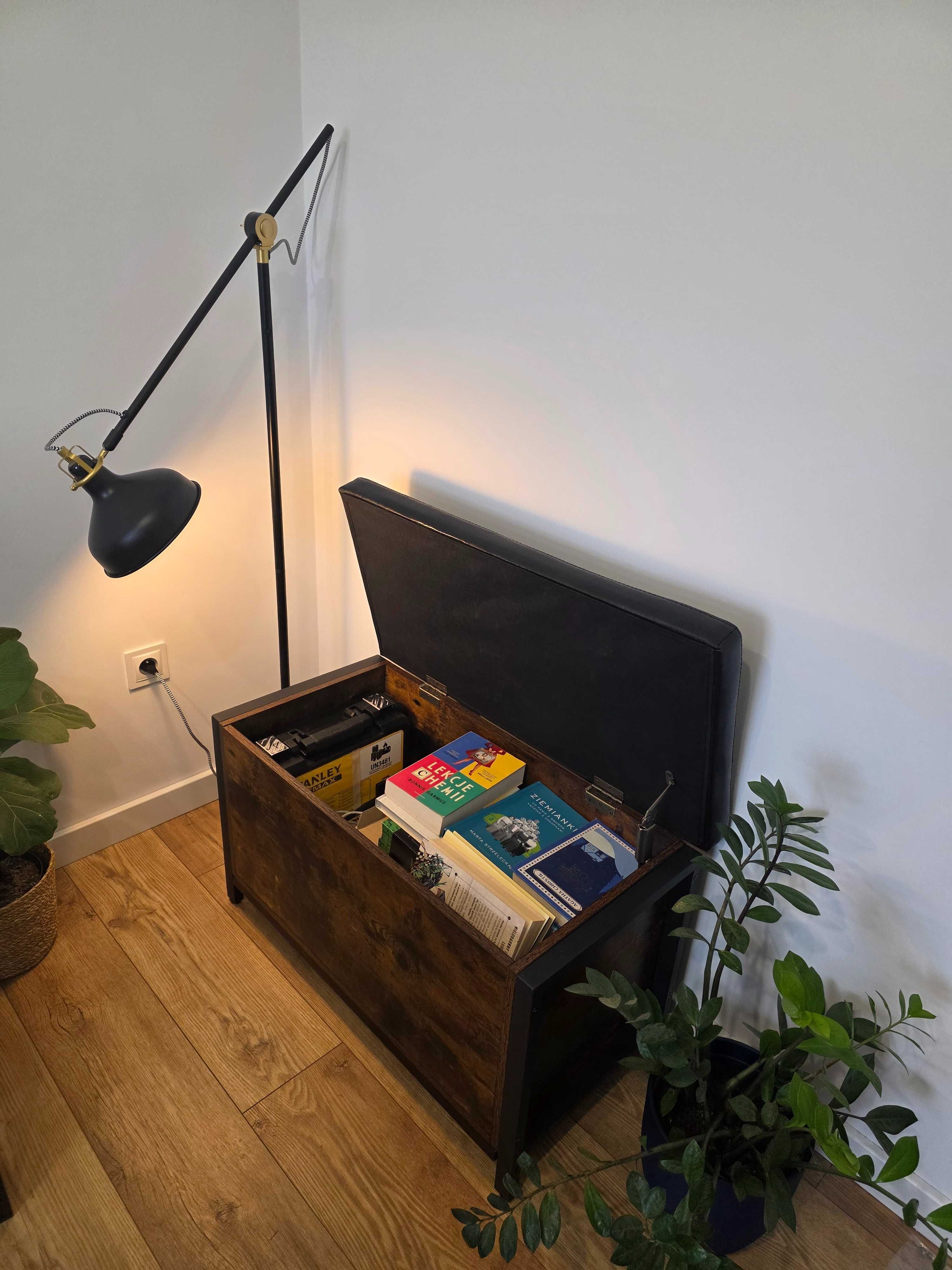 Rustykalna Skrzynia LOFT tapicerowana Ławka Kufer schowek na buty Puf