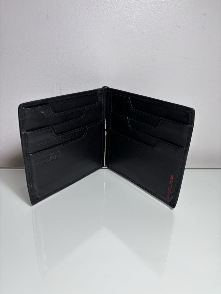 Carteira preta de pele Samsonite