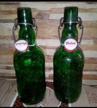 Conjunto 2 garrafas vazias cerveja holandesa grolsch