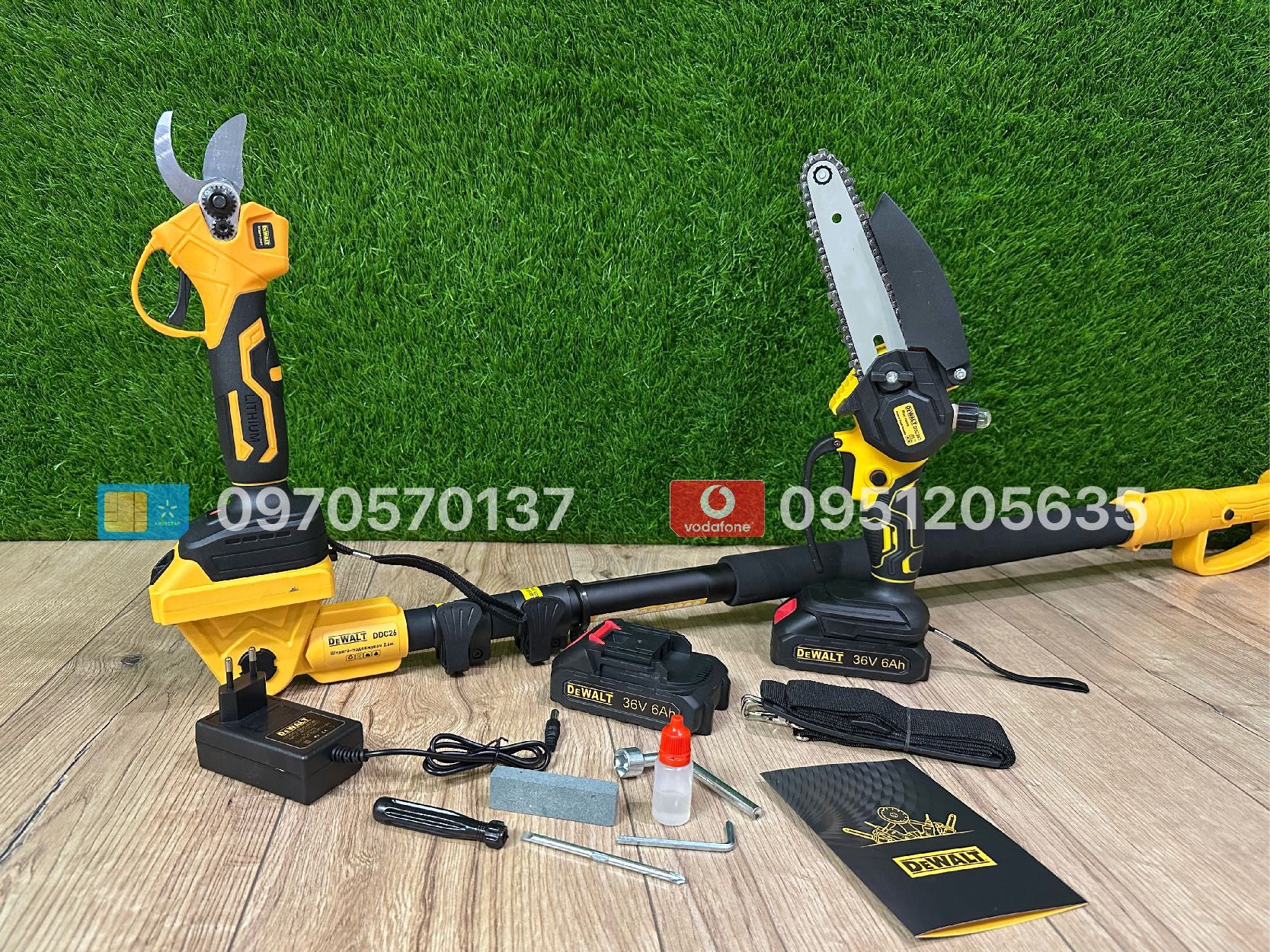 Набір 3/1 DeWALT Секатор DCMPP590P2 Міні пилка DUP367 штанга 36V 6Ah