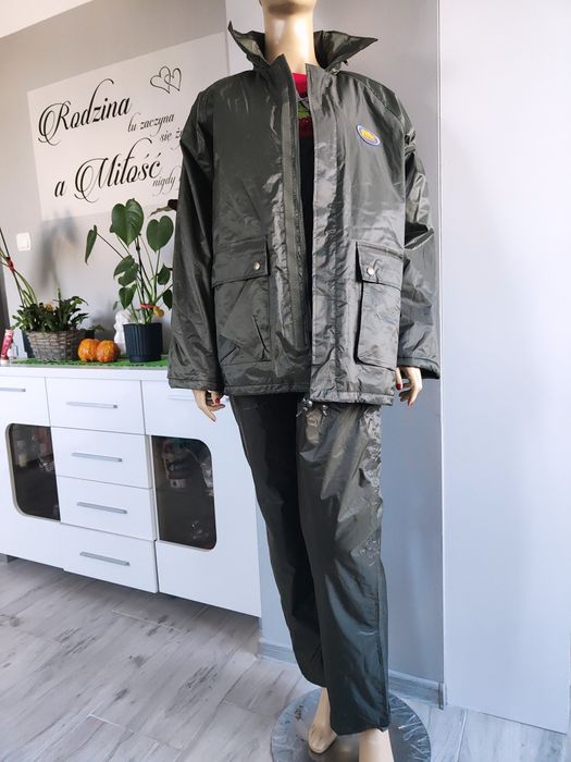 Kombinezon komplet wędkarski kurtka spodnie na szelkach wodoodporne S