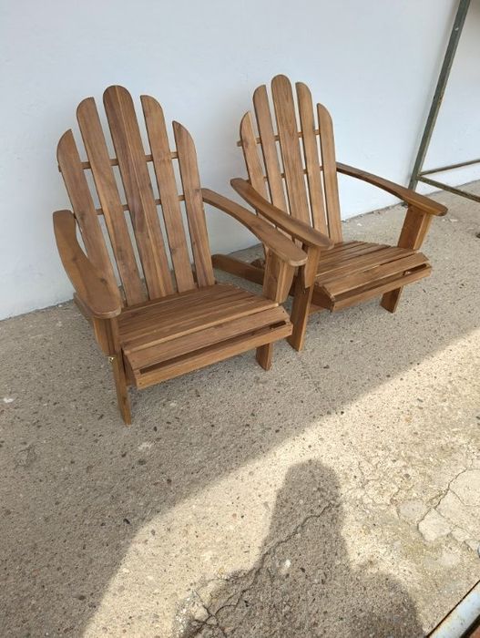 Drewniany fotel ogrodowy, meble ogrodowe, tarasowe lub na balkon