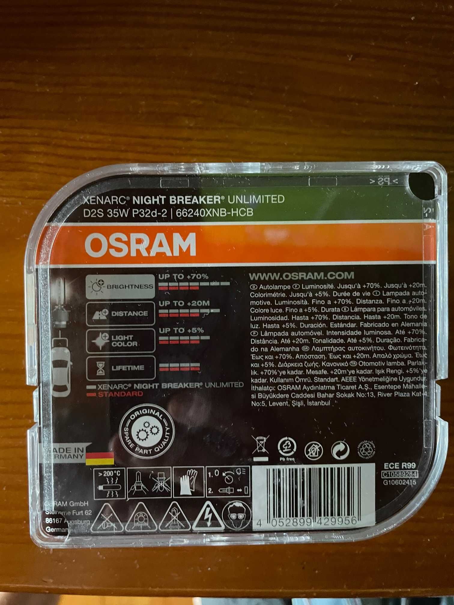 Osram D2S 35W Night breaker Unlimited Xenarc Nova na caixa