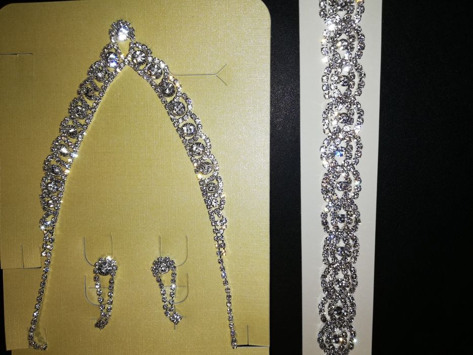 Свадебный набор ожерелье, серьги, браслет