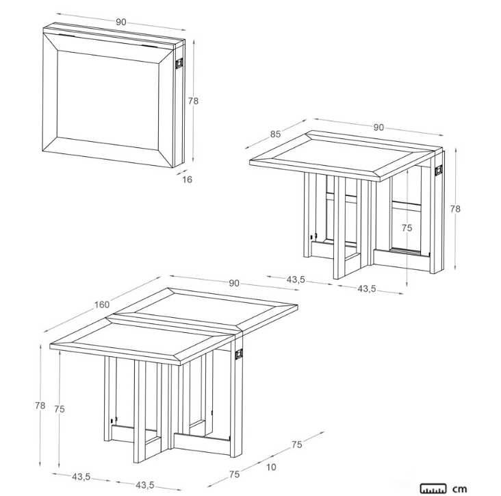 Rectangular folding dining table 88/160 in white lacquered wood