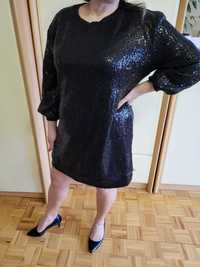 Czarna,cekinowa sukienka MEGi roz.36-42