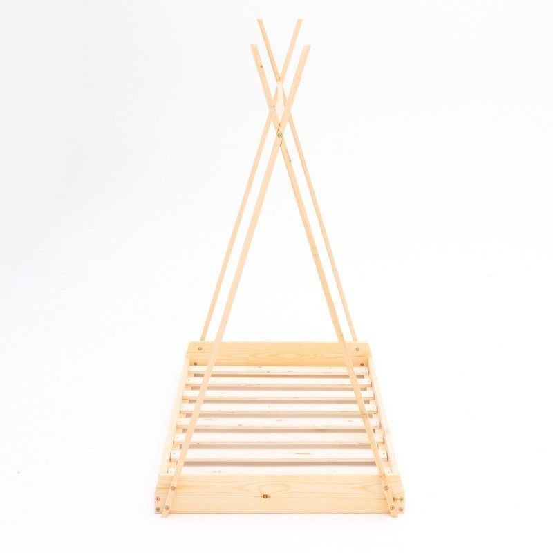 Cama cabaña, 75 x 150,5 x 138 cm, de madera de pino en natural