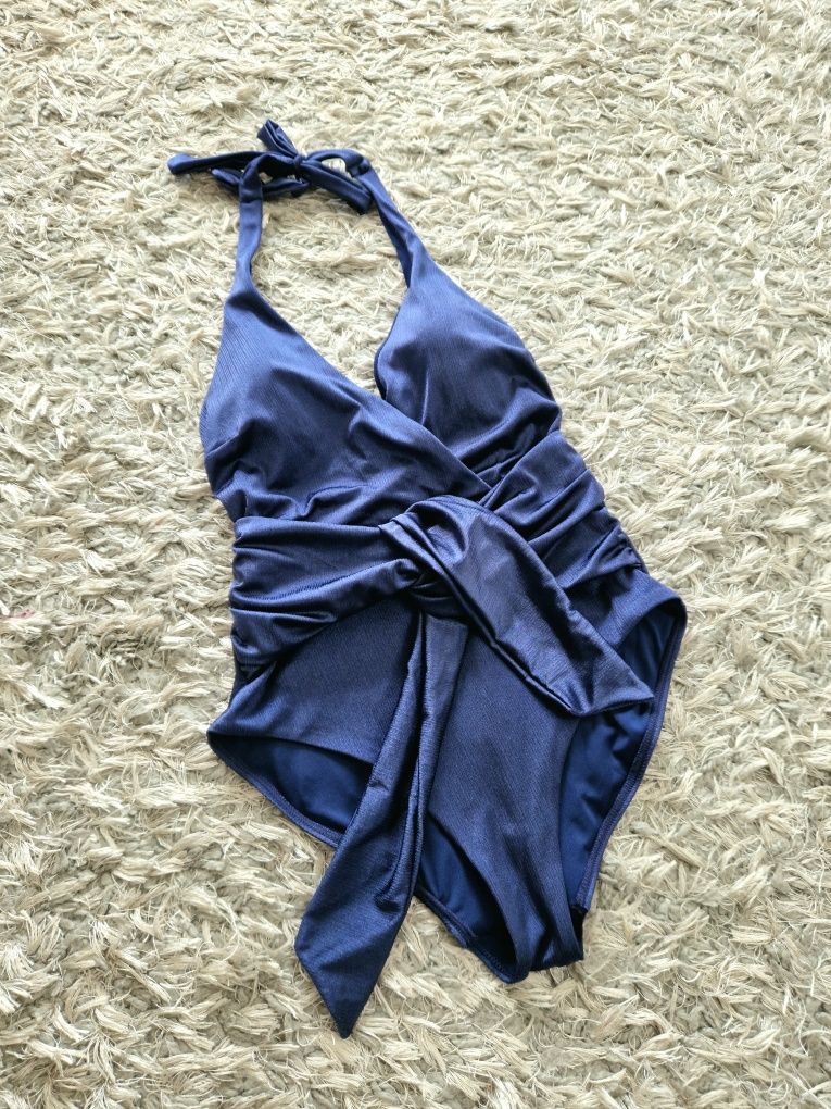 Niebieski granatowy kostium kąpielowy strój jednoczęściowy South Beach