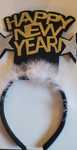 Opaska czarna na nowy rok Happy New Year