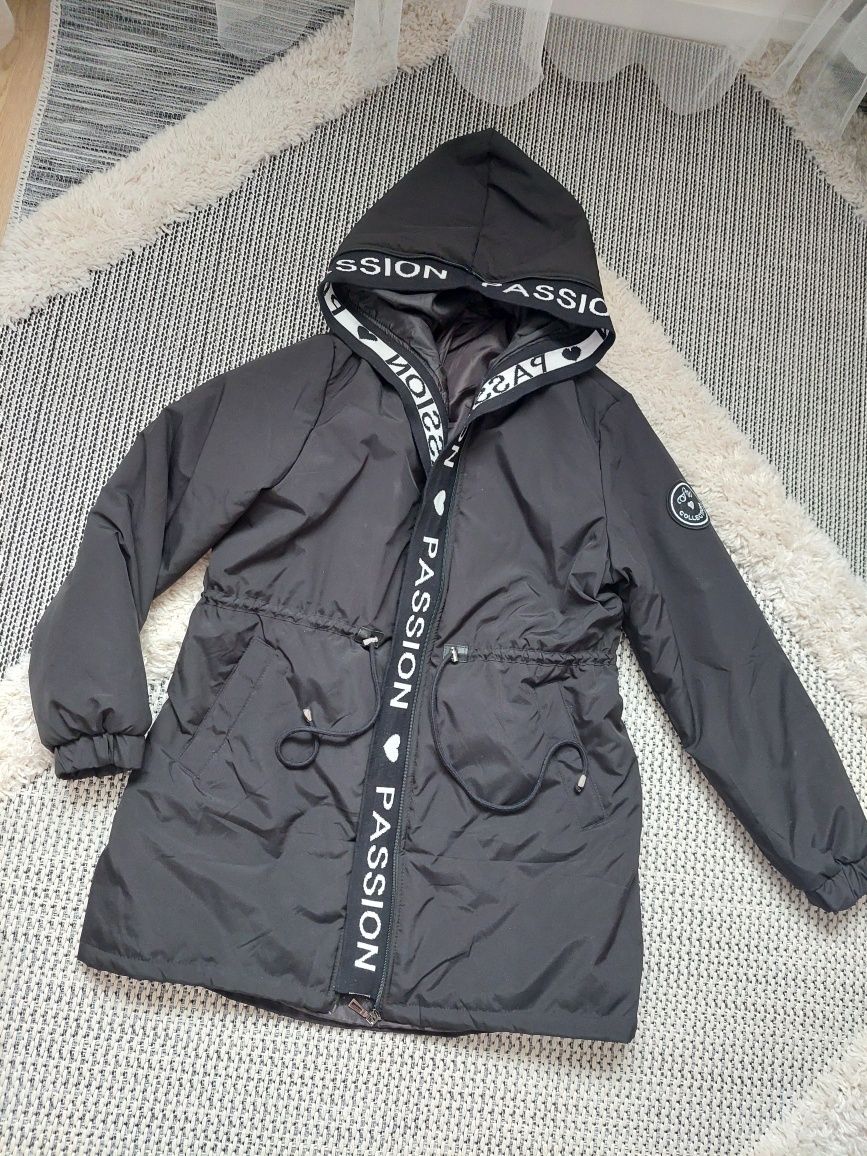 Nowa modna kurtka parka ocieplana r. XL czarna