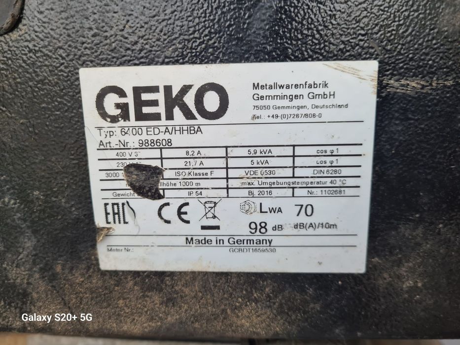 Agregat GEKO 6.0Kw na siłę
