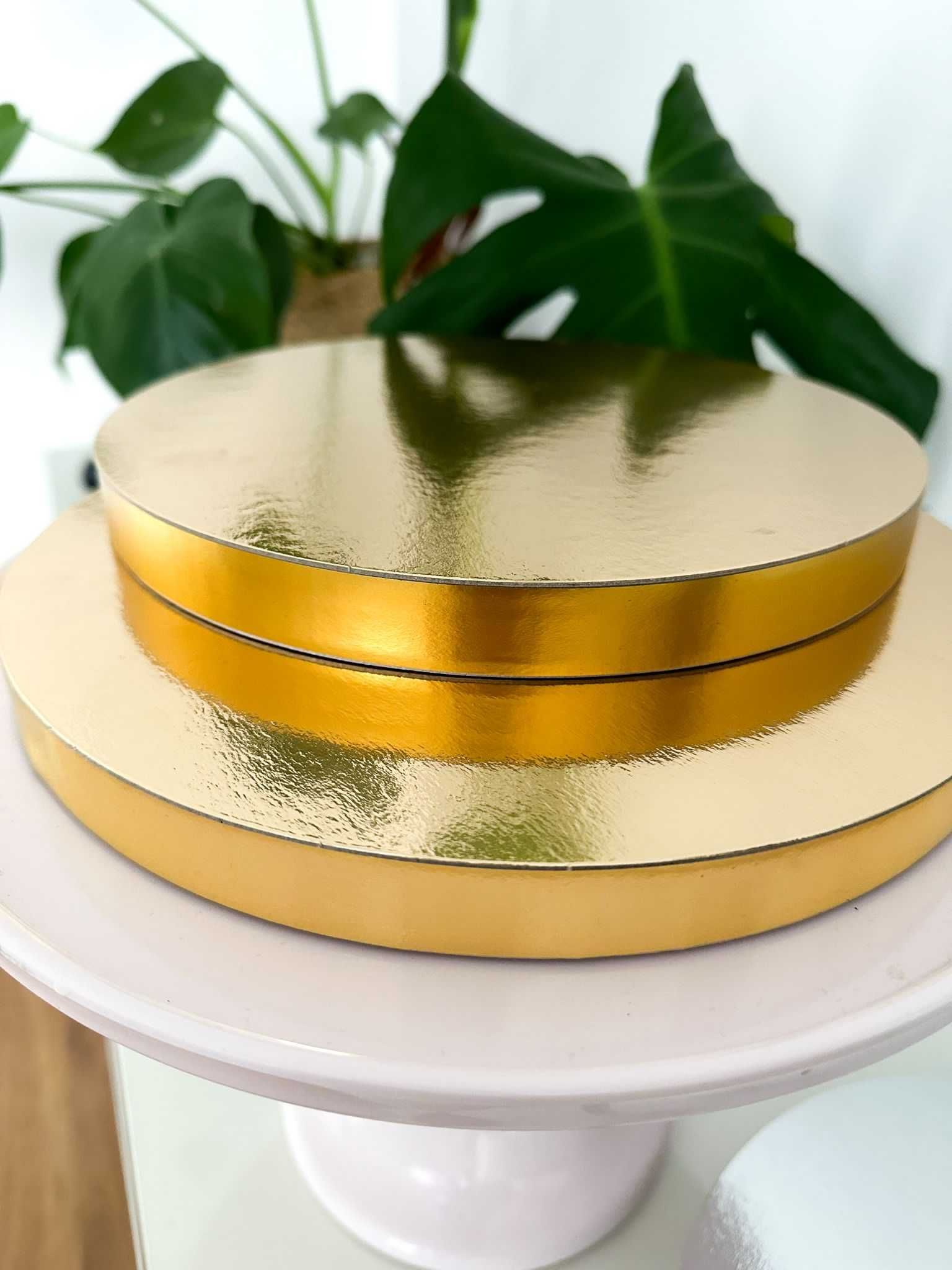 Podkład pod tort/ciasto ze styroduru, fi 26cm,BOX 5szt(ZŁOTY/SREBRNY)