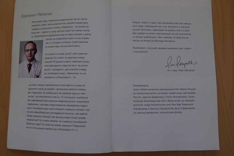 książka "Zajść w ciążę. Przewodnik dla par" dr. Piotr Pierzyński