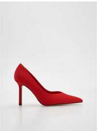 Жіночі туфлі лодочки на каблуку човники червоні туфлі зтглстрим носом