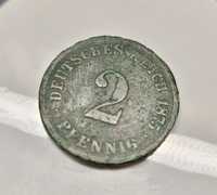 Moneta 2 pfennig 1875