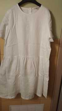 Sukienka biała z lnu